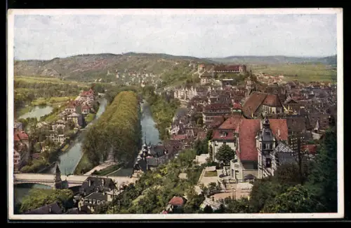 AK Tübingen, 30. Schwäbisches Sängerfest 1913, Ortsansicht mit Flusspartie