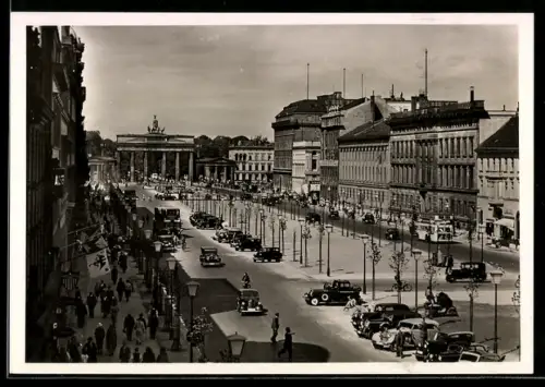 AK Berlin, Brandenburger Tor, Unter den Linden