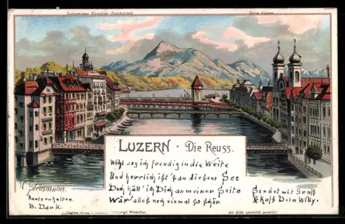 Lithographie Luzern, Die Reuss