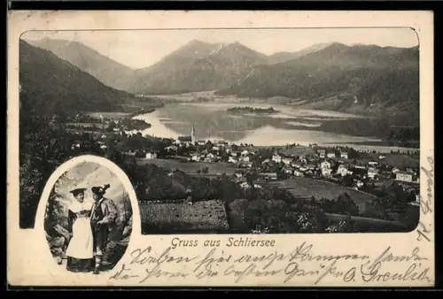 AK Schliersee, Panorama des Ortes