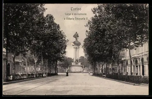 AK Torino, Corso e monumento a Vittorio Emanuele II