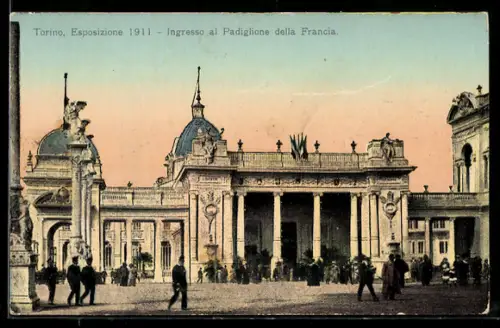 AK Torino, Esposizione Internazionale 1911, Ingresso al Padiglione della Francia