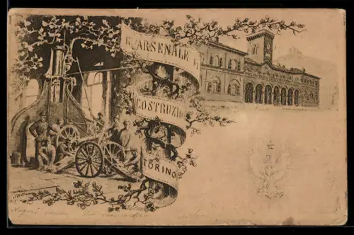 Künstler-AK Torino, Arsenale Costruzione