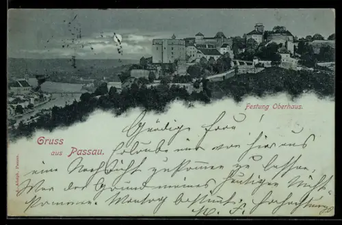 Mondschein-AK Passau, Festung Oberhaus