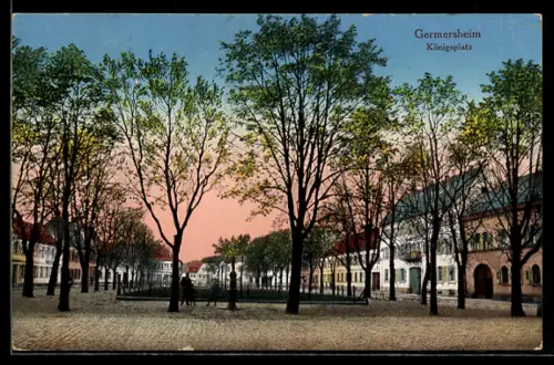 AK Germersheim, Königsplatz, Panorama