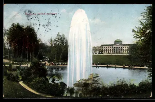 AK Kassel, Schloss Wilhelmshöhe, Fontäne