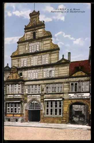 AK Hameln a. d. Weser, Gasthaus Rattenkrug an der Bäckerstrasse