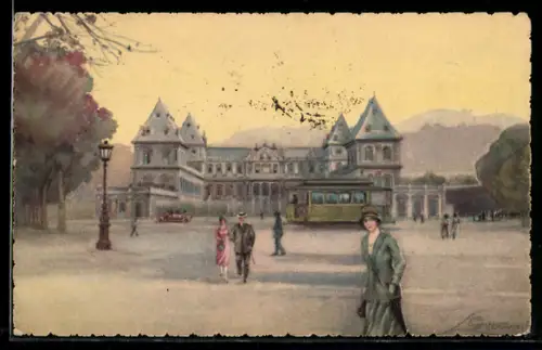 Künstler-AK G. Guerzoni: Torino, Castello del Valentino dal Corso