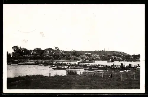 AK Neuf Brisach, Le Pont de Bateaux sur le Rhin