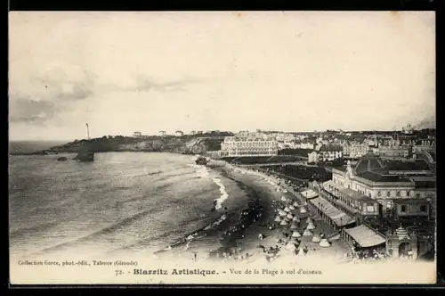 AK Biarritz, Vue de la Plage à vol d`oiseau