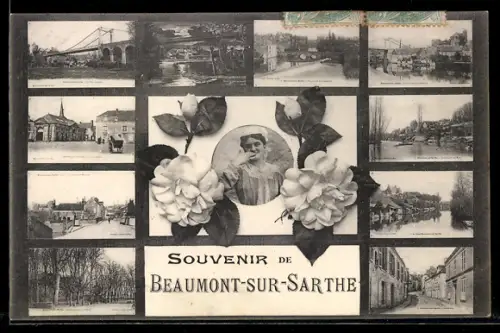 AK Beaumont-sur-Sarthe, Verschiedene Ortsansichten