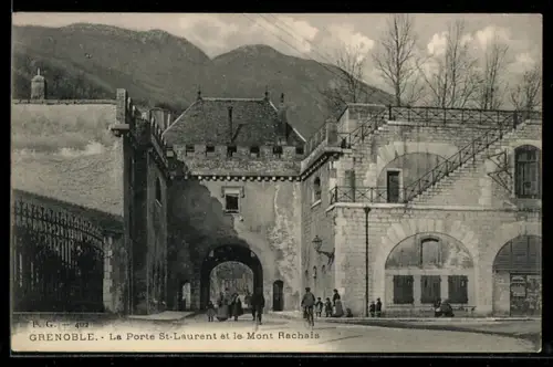 AK Grenoble, La Porte St-Laurent et le Mont Rachais
