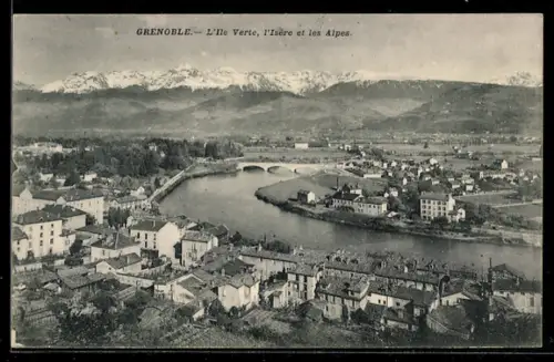 AK Grenoble, L`Île Verte, l`Isère et les Alpes