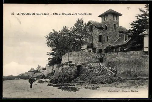 AK Le Pouliguen /Loire-Inf., Côte et Chalets vers Penchâteau