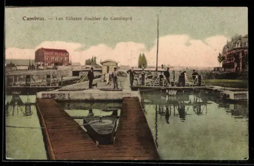 AK Cambrai, Les Ecluses doubles de Cantimpré