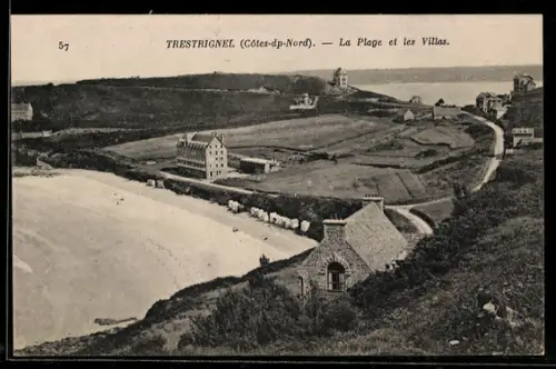AK Trestrignel /Côtes-d.-Nord, La Plage et les Villas