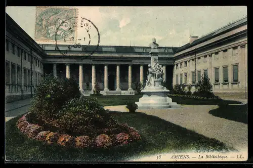 AK Amiens, La Bibliothèque