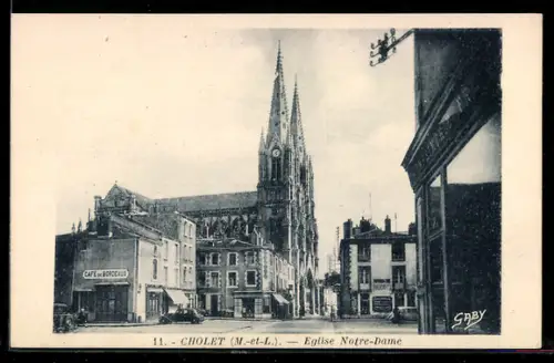 AK Cholet /M.-et-L., Église Notre-Dame