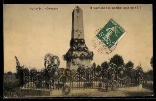 AK Nuits-Saint-Georges, Monument des Combattants de 1870