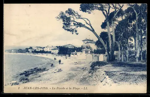AK Juan-les-Pins, La Pinède et la Plage