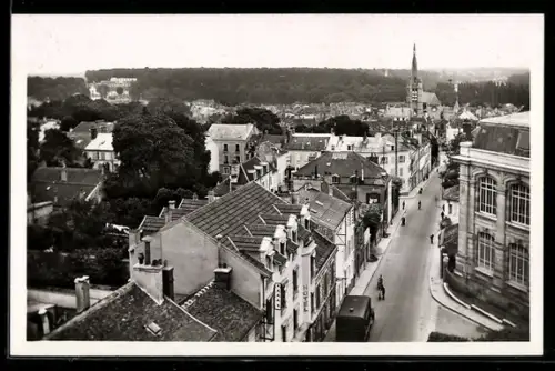 AK Melun, Panorama vers l`Église Saint-Aspais