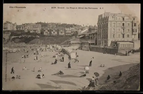 AK Dinard, La Plage et Hôtel des Terrasses