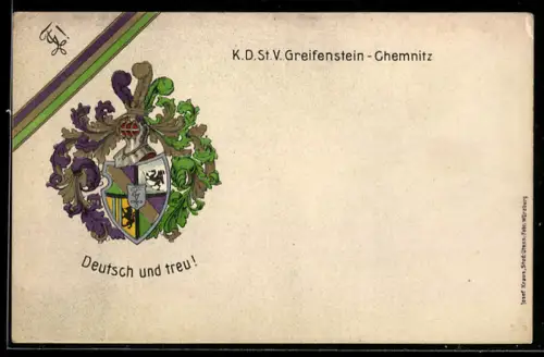 AK Chemnitz, Studentenwappen K. D. St.V. Greifenstein