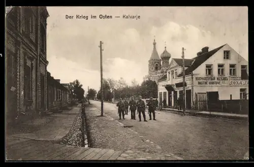 AK Kalvarje, Soldaten auf der Strasse