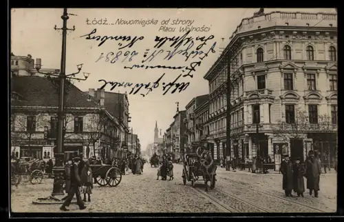 AK Lódz, Nowomiejska od strony, Placu Wolnosci