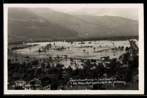 AK Schaan, Rheindammbruchstelle, Hochwasser