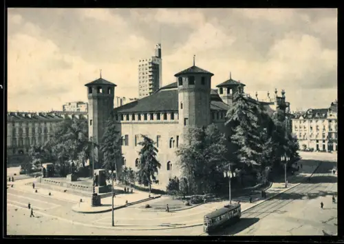 AK Torino, Piazza Castello, Strassenbahn