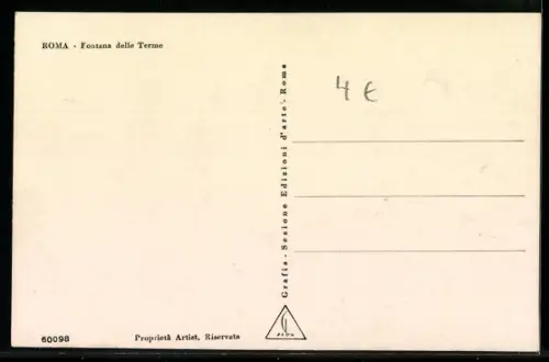 AK Roma, Fontana delle Terme, Strassenbahn
