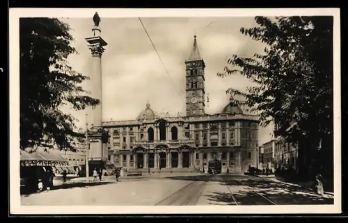 AK Roma, Basilica di S. Maria Maggiore, Strassenbahn