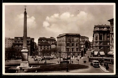 AK Roma, Piazza dell`Esquilino, Strassenbahn