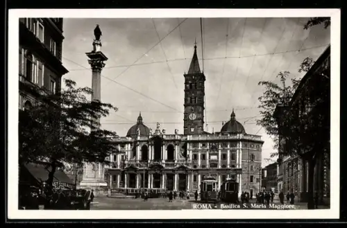 AK Roma, Basilica S. Maria Maggiore, Strassenbahn