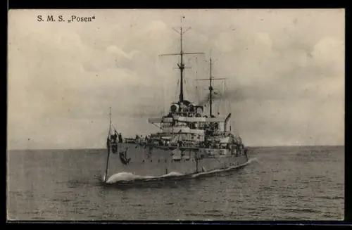 AK Linienschiff S.M.S. Posen in Bugansicht, Kriegsschiff