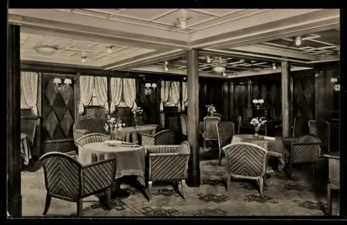 AK Passagierschiff Hamburg der Hamburg-Amerika Linie, Damenzimmer der Touristen-Klasse