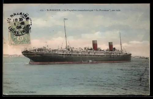 AK Passagierschiff La Provence vor Anker auf der Reede von St. Nazaire