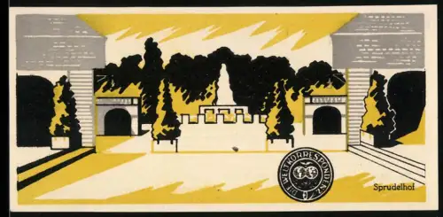 Notgeld Bad Nauheim 1922, 25 Pfennig, Sprudelhof und internationale Notgeld-Ausstellung