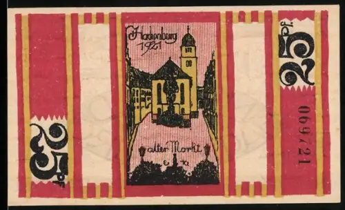 Notgeld Hachenburg 1921, 25 Pf, Alter Markt und Wappen
