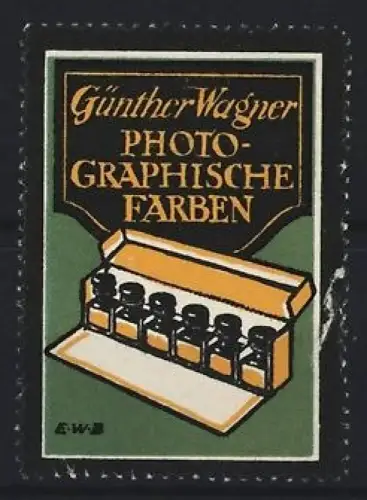 Reklamemarke Günther Wagner, Photographische Farben, Farbkasten