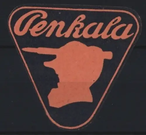 Reklamemarke Penkala-Stifte, Kopfsilhouette mit Stift