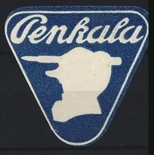 Reklamemarke Penkala, Schreibgeräte, Silhouette mit Füllfederhalter