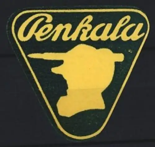 Reklamemarke Penkala-Stifte, Gelber Kopf im Dreieck