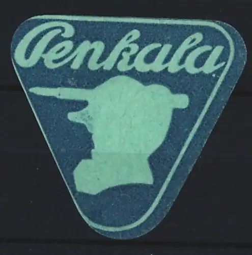 Reklamemarke Penkala-Stifte, Profil eines Mannes mit Stift