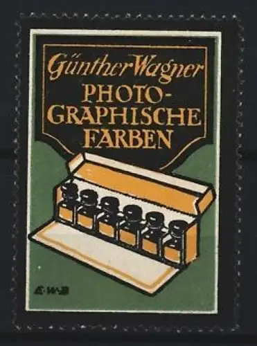Künstler-Reklamemarke E. Hab, Günther Wagner, Photographische Farben