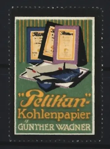 Reklamemarke Günther Wagner, Pelikan Kohlenpapier, Schreibutensilien