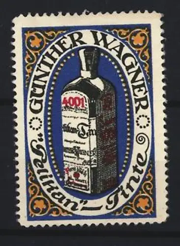 Reklamemarke Günther Wagner, Pelikan-Tinte, Tintenflasche