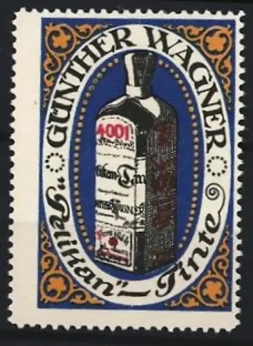 Reklamemarke Günther Wagner, Pelikan Tinte, Tintenflasche