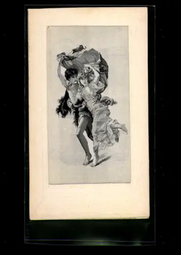 Seiden-AK Junges Liebespaar auf der Flucht